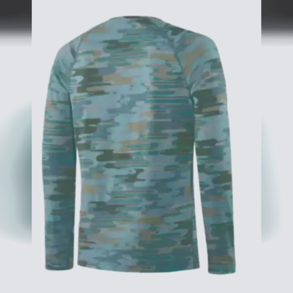 SAXX Blue Camo Crew-Neck Merino wool Baselayer Slim Fit Long Sleeve Top Size: S - Picture 9 of 15